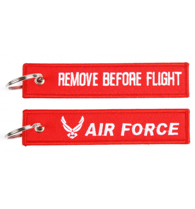 Brelok / Zawieszka do kluczy - REMOVE BEFORE FLIGHT - AIR FORCE - Czerwony