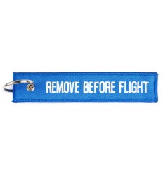 Brelok / Zawieszka do kluczy - REMOVE BEFORE FLIGHT - Niebieski