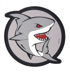 101 Inc. - Naszywka Attacking Shark - 3D PVC - Szary / Czerwony