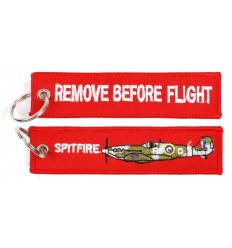 Brelok / Zawieszka do kluczy - REMOVE BEFORE FLIGHT - SPITFIRE - Czerwony