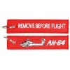 Brelok / Zawieszka do kluczy - REMOVE BEFORE FLIGHT - AH-64 - Czerwony