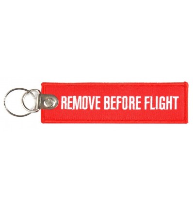 Brelok / Zawieszka do kluczy - REMOVE BEFORE FLIGHT - Heavy /Wzmocniony stalowy pin/ - Czerwony