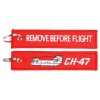 Brelok / Zawieszka do kluczy - REMOVE BEFORE FLIGHT - CH-47 - Czerwony