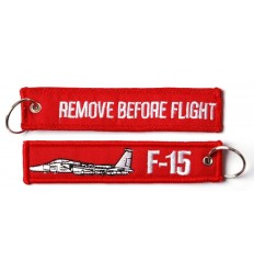Brelok / Zawieszka do kluczy - REMOVE BEFORE FLIGHT - F-15 - Czerwony