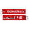 Brelok / Zawieszka do kluczy - REMOVE BEFORE FLIGHT - F-15 - Czerwony