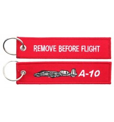 Brelok / Zawieszka do kluczy - REMOVE BEFORE FLIGHT - A-10 - Czerwony