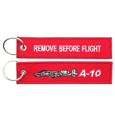 Brelok / Zawieszka do kluczy - REMOVE BEFORE FLIGHT - A-10 - Czerwony