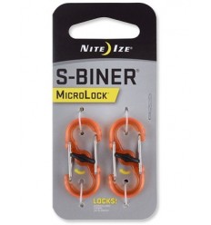 Nite Ize - Zestaw karabinków - S-Biner MicroLock Plastic - Pomarańczowy- 2Pack - LSBPM-19T-2R3