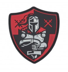 101 Inc. - Naszywka Knight Shield - 3D PVC - Czerwony / Czarny