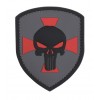 101 Inc. - Naszywka Shield Punisher Cross - 3D PVC - Szary