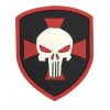 101 Inc. - Naszywka Shield Punisher Cross - 3D PVC - Czerwony