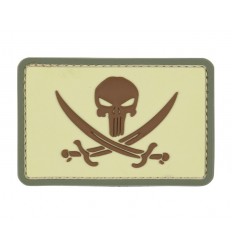 101 Inc. - Naszywka Punisher Pirate Navy Seals - 3D PVC - Coyote