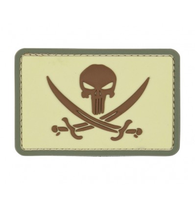 101 Inc. - Naszywka Punisher Pirate Navy Seals - 3D PVC - Coyote