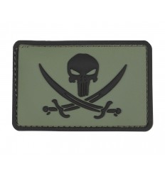 101 Inc. - Naszywka Punisher Pirate Navy Seals - 3D PVC - Zielony