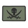 101 Inc. - Naszywka Punisher Pirate Navy Seals - 3D PVC - Zielony