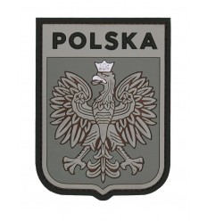 101 Inc. - Naszywka Polska Godło /wer. pilota - 3D PVC - Szary