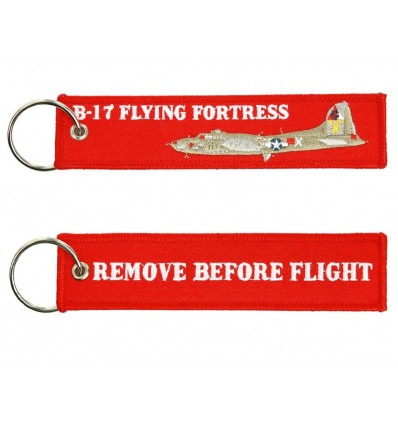 Brelok / Zawieszka do kluczy - REMOVE BEFORE FLIGHT - B-17 FLYING FORTRESS - Czerwony
