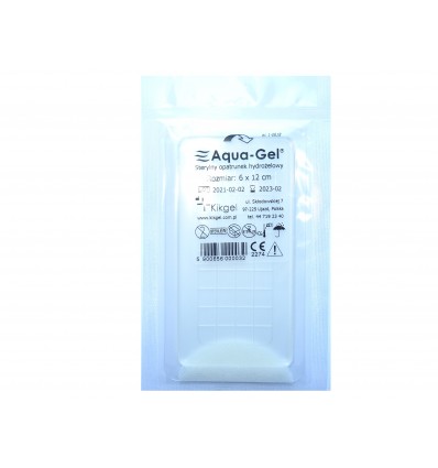 Aqua-Gel - Opatrunek na oparzenia - hydrożelowy - prostokąt - 12x6 cm