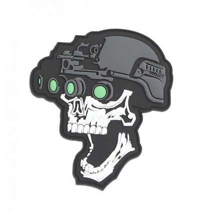 101 Inc. - Naszywka Night vision skull white - 3D PVC