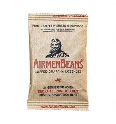 AirmenBeans - Pastylki energetyczne do ssania z kawą i guaraną - 21 sztuk
