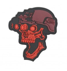 101 Inc. - Naszywka Night vision skull - Czerwony - 3D PVC