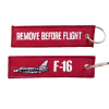 Brelok / Zawieszka do kluczy - REMOVE BEFORE FLIGHT - F-16 - Ciemny Czerwony