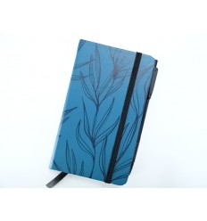 Notes / Notatnik - Pattern Dark Blue - A6 - 96 kartek - Długopis / Gumka - W linie