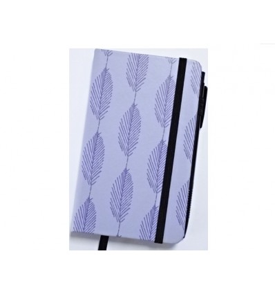 Notes / Notatnik - Pattern Light Purple - A6 - 96 kartek - Długopis / Gumka - W linie
