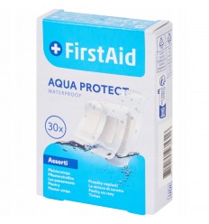 FirstAid - Wodoodporne plastry z opatrunkiem - AQUA PROTECT  - 30 sztuk - różne rozmiary