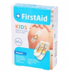 FirstAid - Plastry dla dzieci - Wodoodporne - Różne rozmiary - 40 sztuk