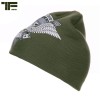 TF-2215 - Czapka zimowa Beanie Cap - SKULL & WINGS - Zielony Olive - 214313