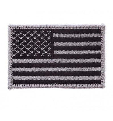 101 Inc. - Naszywka US Flag - Flaga USA naramienna -  Wyszywana - Termoprzylepna - Silver - 442302-615