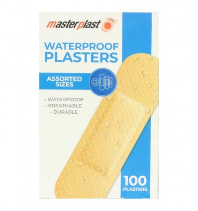 Masterplast - Plastry z opatrunkiem - Wodoodporne - Oddychające - 100 sztuk - Rozmiary
