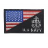 101 Inc. - Naszywka US Flag / USN US NAVY - Half Flag - Wyszywana - Rzep