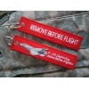 Brelok / Zawieszka do kluczy - REMOVE BEFORE FLIGHT - F-35 Lightning - Czerwony